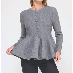NEW ALLIE ROSE audrey exquisite cardigan in heather grey